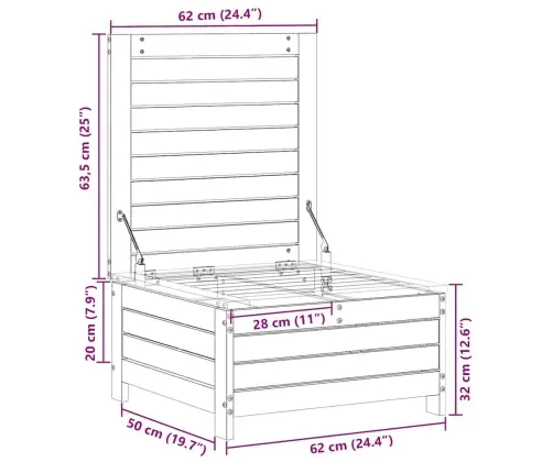 Aia Jalapink, 62 X 63,5 X 32 cm Immutatud Männipuit Aia Jalapink, 62 X 63,5 X 32 cm Immutatud Männipuit