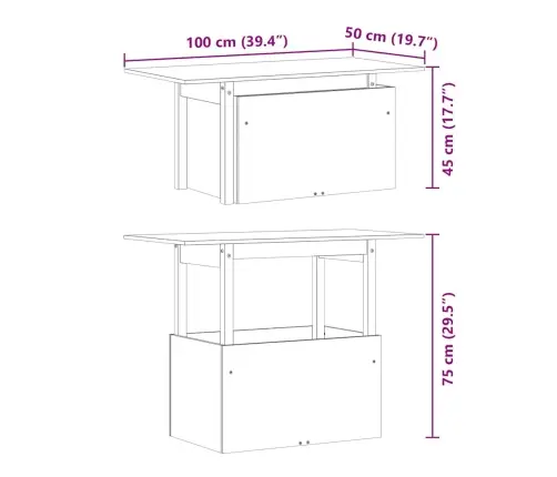 Dārza Galds, Vaska Brūnas, 100X50X75 Cm, Priedes Masīvkoks Vidaxl
