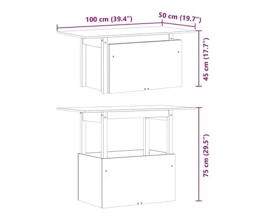 Dārza Galds, 100X50X75 Cm, Duglasa Egles Masīvkoks Vidaxl