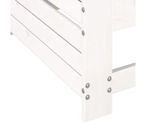 Dārza Dīvāns Ar Matračiem, Balts Priedes Masīvkoks Vidaxl