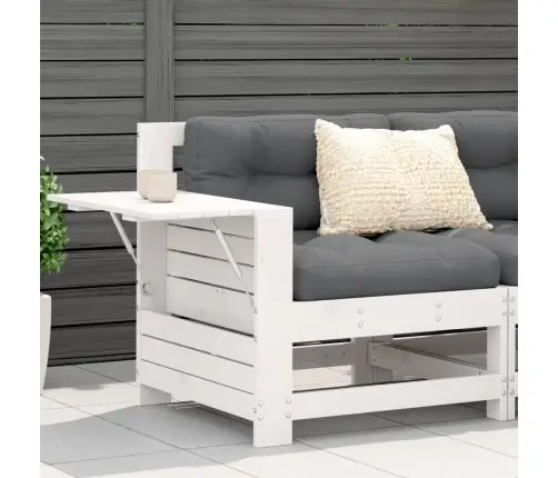 Dārza Dīvāns Ar Matračiem, Balts Priedes Masīvkoks Vidaxl