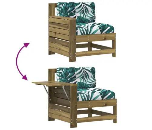 Dārza Dīvāns Ar Matračiem, Impregnēts Priedes Koks Vidaxl