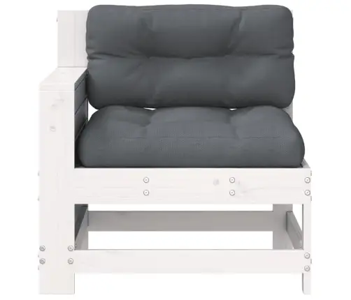 Dārza Dīvāns Ar Matračiem, Balts Priedes Masīvkoks Vidaxl
