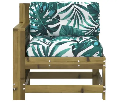 Dārza Dīvāns Ar Matračiem, Impregnēts Priedes Koks Vidaxl