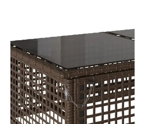 4-Daļīgs Dārza Dīvānu Komplekts, Brūna Pe Rotangpalma, Stikls Vidaxl