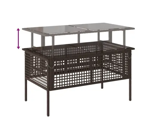 4-Daļīgs Dārza Dīvānu Komplekts, Brūna Pe Rotangpalma, Stikls Vidaxl