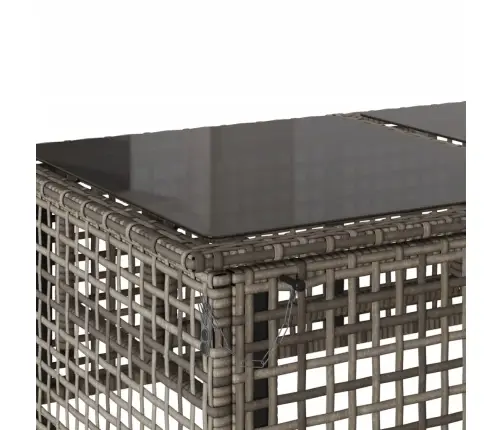 Sodo Komplektas, 4 Dalių, Pilkas, Poliratanas/Stiklas