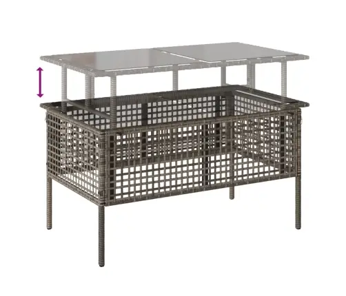 Sodo Komplektas, 4 Dalių, Pilkas, Poliratanas/Stiklas