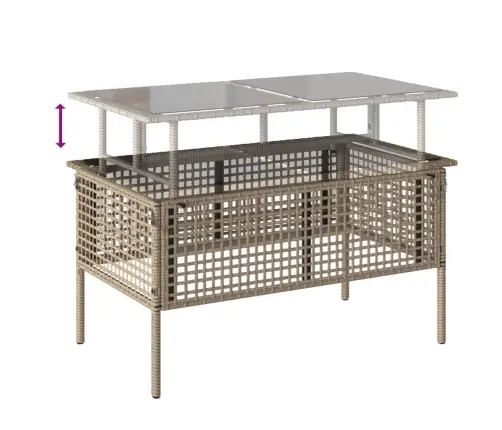 4-Osaline Aiadiivani Komplekt Patjadega, Beež, Polürotang/Klaas