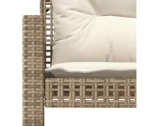 4-Daļīgs Dārza Dīvānu Komplekts, Bēša Pe Rotangpalma, Stikls Vidaxl