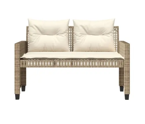 4-Daļīgs Dārza Dīvānu Komplekts, Bēša Pe Rotangpalma, Stikls Vidaxl