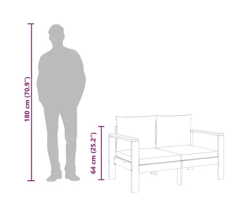 Divvietīgs Dārza Dīvāns Ar Matračiem, Akācijas Masīvkoks Vidaxl