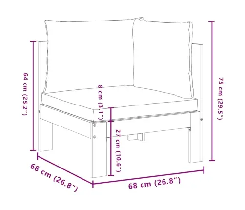 Dārza Stūra Dīvāns Ar Spilveniem, Akācijas Masīvkoks Vidaxl