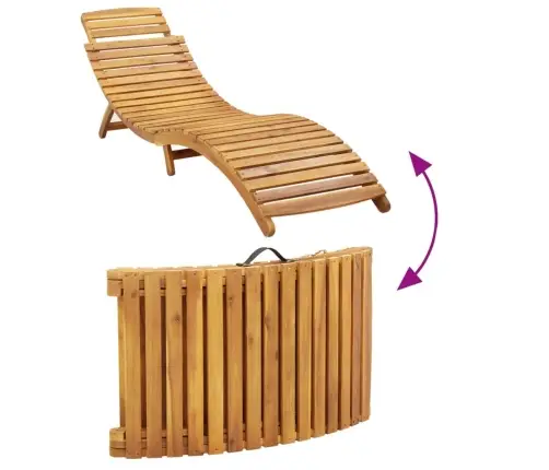 Sauļošanās Zvilnis Ar Matraci, Bēšs, Akācijas Masīvkoks Vidaxl