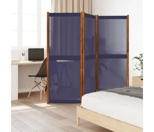 3-Paneļu Istabas Aizslietnis, 210X190 Cm, Tumši Zils Vidaxl