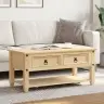 Kafijas Galdiņš Ar Atvilktnēm Corona, 100X48X45Cm, Priedes Koks Vidaxl