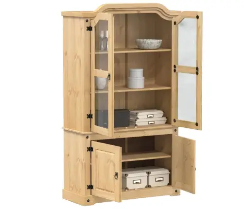 Stiklinė Eksponavimo Spintelė Corona, 103,5X42X180cm Pušis