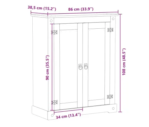 Apavu Skapītis Corona, 86X38,5X108 Cm, Priedes Masīvkoks Vidaxl