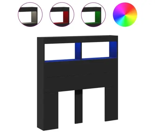Galvgaļa Skapis Ar Led, Melns, 100X17X102 Cm Vidaxl