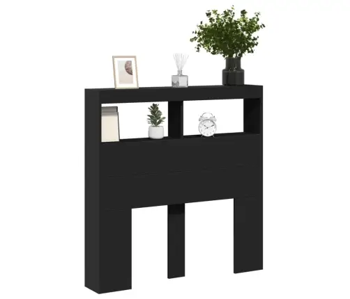 Galvgaļa Skapis Ar Led, Melns, 100X17X102 Cm Vidaxl