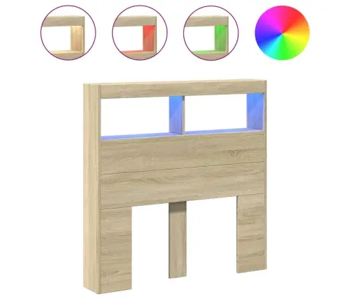 Galvgaļa Skapis Ar Led, Ozolkoka Krāsa, 100X17X102 Cm Vidaxl