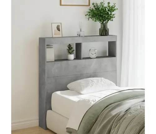 Galvūgalis-Spintelė Su Led, Betono Pilkos Spalvos, 100X17X102Cm