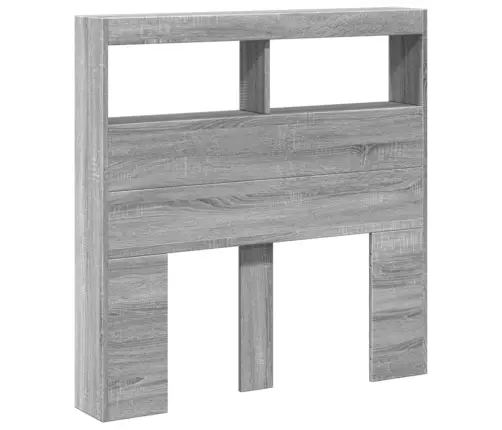 Galvgaļa Skapis Ar Led, Pelēka Ozola, 100X17X102 Cm Vidaxl