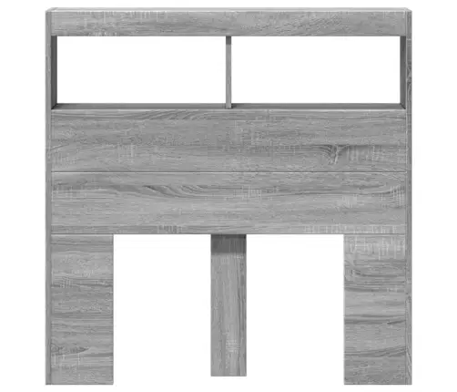 Galvgaļa Skapis Ar Led, Pelēka Ozola, 100X17X102 Cm Vidaxl