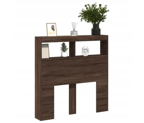 Voodipeatsi Kapp Led-Tuledega, Pruun Tamm, 100X17X102 Cm