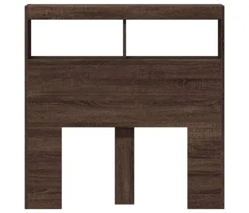 Voodipeatsi Kapp Led-Tuledega, Pruun Tamm, 100X17X102 Cm