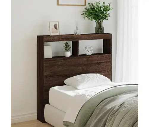 Voodipeatsi Kapp Led-Tuledega, Pruun Tamm, 100X17X102 Cm