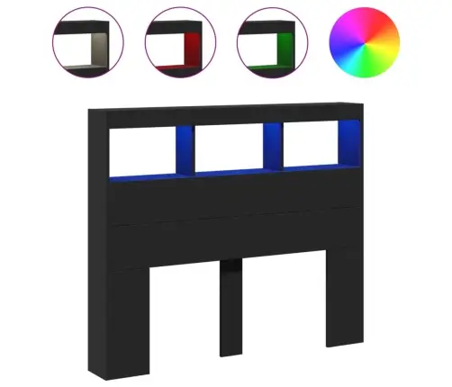 Galvgaļa Skapis Ar Led, Melns, 120X17X102 Cm Vidaxl Galvgaļa Skapis Ar Led, Melns, 120X17X102 Cm Vidaxl