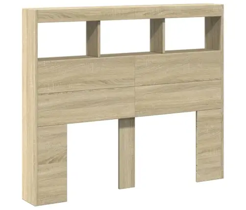 Galvgaļa Skapis Ar Led, Ozolkoka Krāsa, 120X17X102 Cm Vidaxl