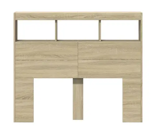 Galvgaļa Skapis Ar Led, Ozolkoka Krāsa, 120X17X102 Cm Vidaxl