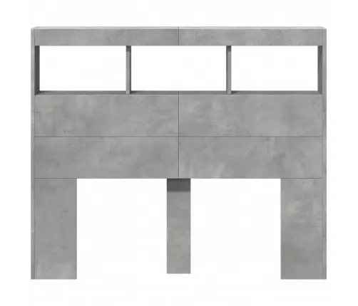 Galvgaļa Skapis Ar Led, Betona Pelēks, 120X17X102 Cm Vidaxl