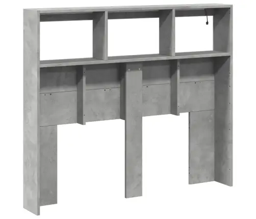 Galvgaļa Skapis Ar Led, Betona Pelēks, 120X17X102 Cm Vidaxl