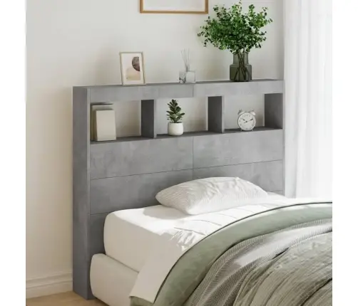 Galvgaļa Skapis Ar Led, Betona Pelēks, 120X17X102 Cm Vidaxl