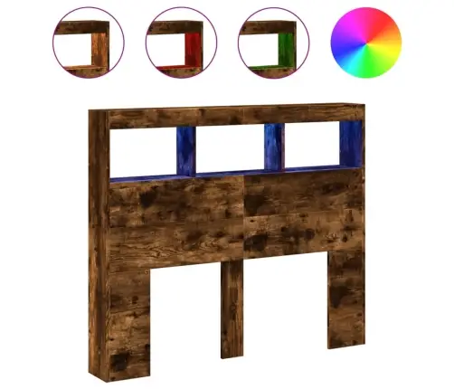 Galvgaļa Skapis Ar Led, Ozolkoka Krāsa, 120X17X102 Cm Vidaxl