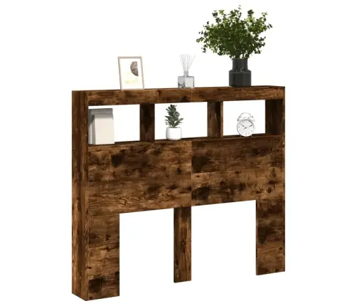 Galvgaļa Skapis Ar Led, Ozolkoka Krāsa, 120X17X102 Cm Vidaxl