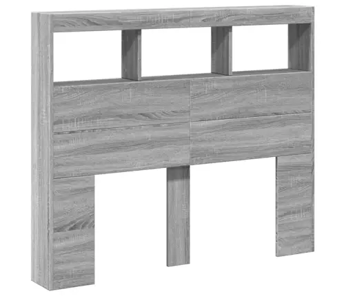 Galvgaļa Skapis Ar Led, Pelēka Ozola, 120X17X102 Cm Vidaxl