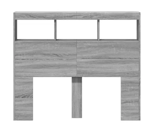 Galvgaļa Skapis Ar Led, Pelēka Ozola, 120X17X102 Cm Vidaxl