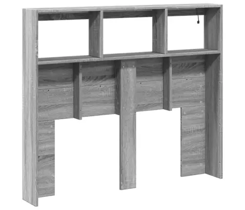 Galvgaļa Skapis Ar Led, Pelēka Ozola, 120X17X102 Cm Vidaxl