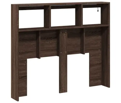 Galvgaļa Skapis Ar Led, Brūna Ozola, 120X17X102 Cm Vidaxl