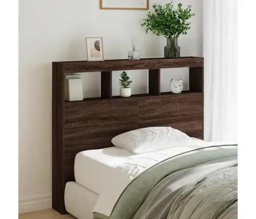 Galvgaļa Skapis Ar Led, Brūna Ozola, 120X17X102 Cm Vidaxl