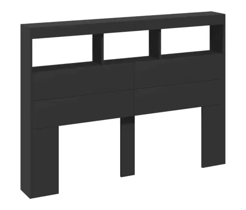 Galvgaļa Skapis Ar Led, Melns, 140X17X102 Cm Vidaxl