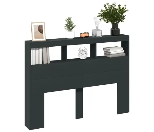 Galvgaļa Skapis Ar Led, Melns, 140X17X102 Cm Vidaxl