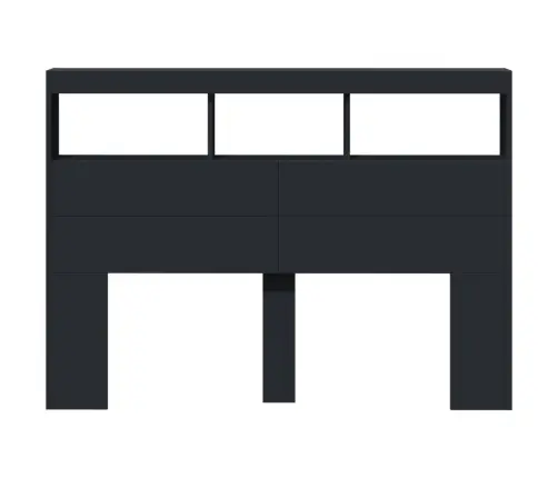 Galvgaļa Skapis Ar Led, Melns, 140X17X102 Cm Vidaxl