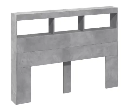 Galvgaļa Skapis Ar Led, Betona Pelēks, 140X17X102 Cm Vidaxl