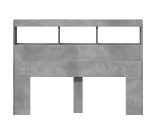 Galvgaļa Skapis Ar Led, Betona Pelēks, 140X17X102 Cm Vidaxl