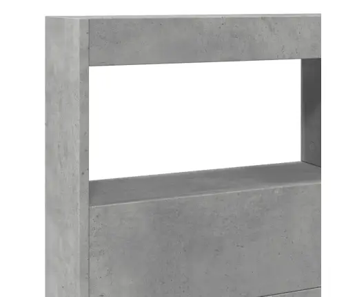 Galvgaļa Skapis Ar Led, Betona Pelēks, 140X17X102 Cm Vidaxl